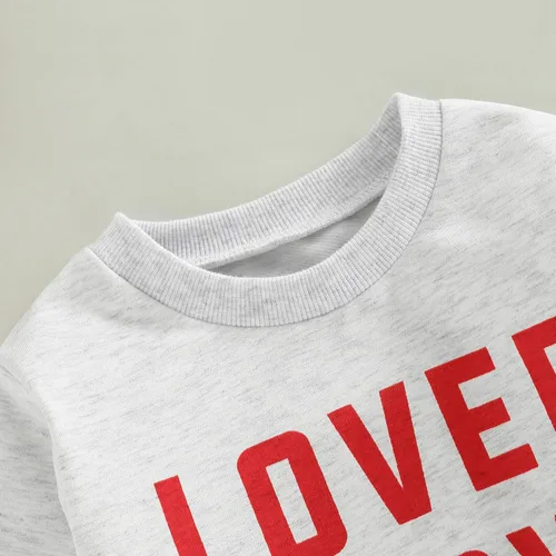 Vista 58 de Traje de San Valentín para bebé, niña, niño, traje de San Valentín, sudadera de manga larga con estampado de corazón