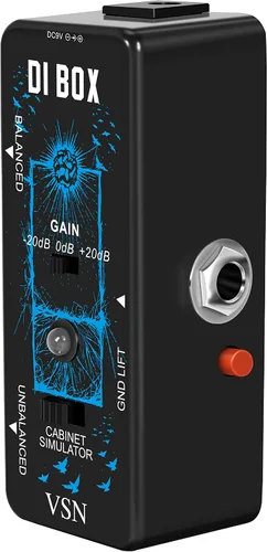 Vista 9 de VSN Caja pasiva de alto rendimiento DI Unidad de zumbido Eliminador de zumbido 1/4 instrumento Caja directa a equilibrado y desequilibrado XLR Mini
