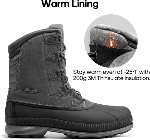 Vista 3 de NORTIV 8 Botas de nieve impermeables aisladas para hombre