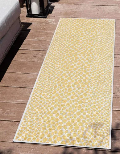 Vista 46 de Unique Loom Outdoor Collection Alfombra de área - Ciudad del Cabo (2' 2' x 3' 1' Rectángulo, Azul/Oliva)