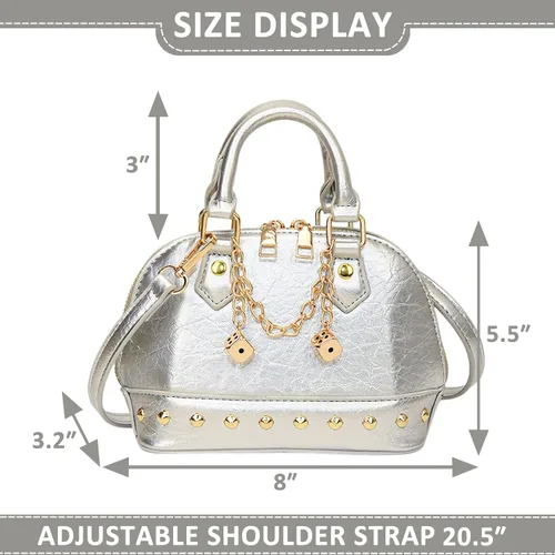 Vista 4 de Bolso tote para mujer, mochilas de cuero, bolso cruzado, bolso para boda, baile, fiestas, trabajo, viajes (estilo 517)