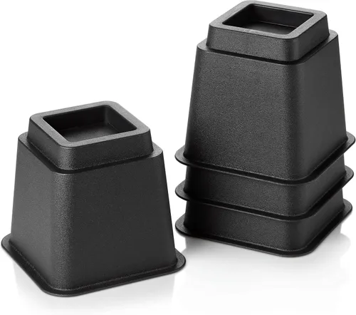 Vista 4 de HOLDN' STORAGE Elevadores de cama, elevadores de muebles de 5 pulgadas, juego de 4 elevadores de cama resistentes, perfectos para dormitorios