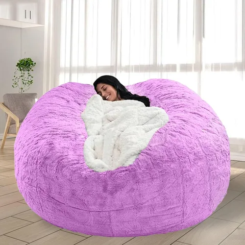 Vista 44 de Puf para adultos y niños sin relleno, sofá perezoso suave y redondo, funda de sofá de puf clásico, saco de amor para dormitorio, silla de lectura