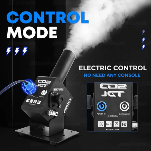 Vista 6 de MOKA SFX Máquina de chorro de CO2 Máquina de chorro de cañón de CO2 Control de potencia ajustable de ángulo de 110 ° para espectáculos de fiesta