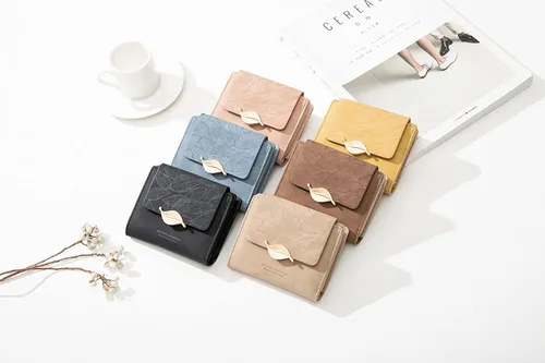 Vista 7 de Carteras pequeñas para mujer, billeteras pequeñas para mujer, billetera delgada y de gran capacidad