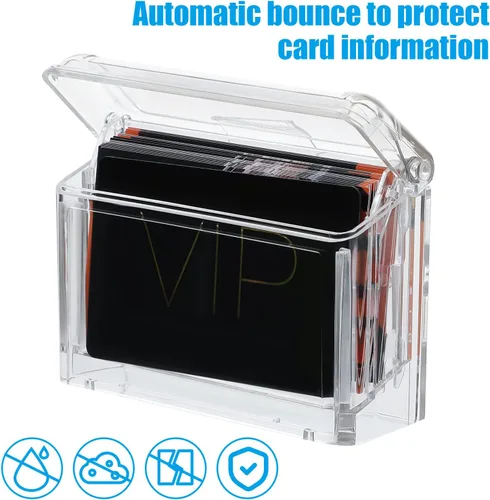 Vista 4 de Vicenpal Tarjetero de acrílico transparente para exteriores, para montaje en pared, incluye despegar y pegar para oficina, tiendas, camiones, pared