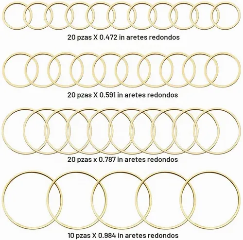 Vista 2 de 70 Uds., aretes de aro con cuentas, aretes redondos redondos, bisel abierto, marco colgante para fabricación de joyas