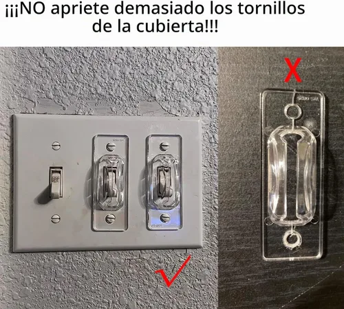Vista 6 de Protector de interruptor de luz, paquete de 6, bloqueo de interruptor de luz transparente, protector de cubierta de interruptor de luz a prueba