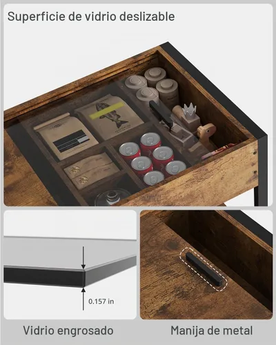 Vista 5 de KJGKK Mesa auxiliar, mesa central de 40 pulgadas con estante de almacenamiento, mesa de centro rectangular, para sala de estar, sin herramientas