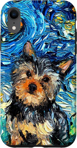 Vista 25 de iPhone 16 Yorkshire terrier Starry Night Cute Yorkie Dog Art por Aja Case