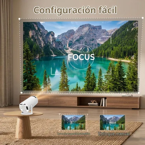 Vista 4 de Mini proyector con Wifi y Bluetooth, soporte 4K con Android 11 blanco-1