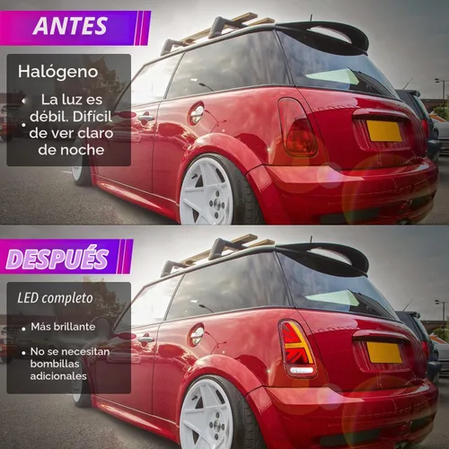 Vista 4 de Archaic Conjunto de luces traseras para Mini Cooper R50 R52 R53 2001-2007 Rojo