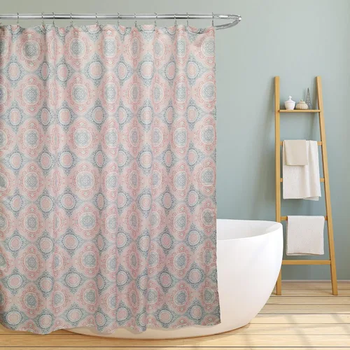 Vista 8 de Linen Store lona cortina de regadera de tela, 70"x70