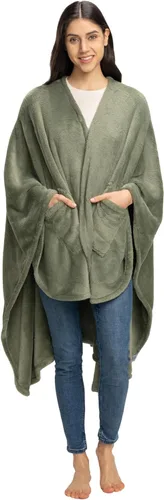 Vista 11 de Berkshire Blanket Primalush® Manta portátil, Capa de felpa con bolsillos y acogedora para estar en casa, ideal para adultos y adolescentes, Negro