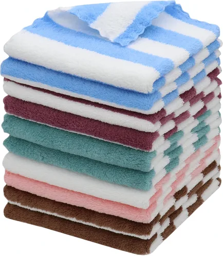 Vista 17 de Paño de Limpieza de Microfibra Sin Pelusas, Paquete de 10 Paños de Secado Rápido para Limpieza, Paños de Cocina Súper Absorbentes para Lavar Platos