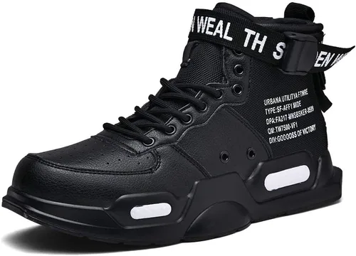 Vista 2 de Ahico - Zapatillas deportivas de moda para hombre, con parte superior alta, para caminar, estilo deportivo, zapato casual elegante para hombre