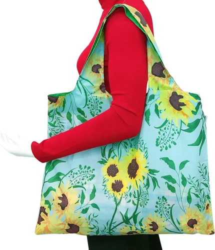 Vista 6 de Wrapables Bolsa de compras reutilizable grande con bolsa exterior (juego de 3)