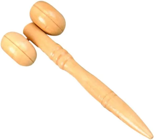 Vista 4 de Rodillos de madera portátiles masajeadores cara mano pierna cabeza cuello espalda cintura masaje rueda palos para hombres mujeres