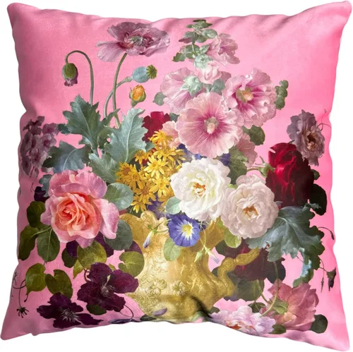 Vista 52 de Funda de cojín floral ligera de lujo, 18 x 18 pulgadas, pintura al óleo retro victoriana de doble cara, fondo negro, flor vibrante, funda de cojín