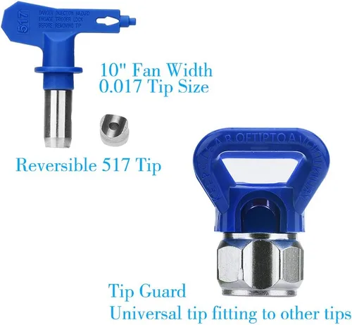 Vista 7 de FUNTECK Kit de pistola y manguera sin aire con poste de extensión de 8 pulgadas, incluye protector de punta y punta 517, 3600 PSI
