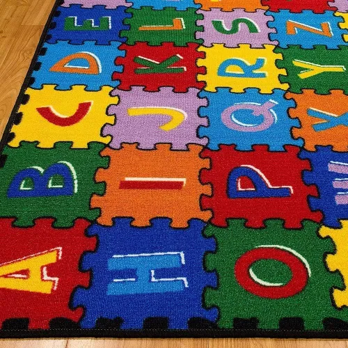 Vista 3 de champion rugs Alfombra de juegos para niños/habitación de bebé/guardería/aula/sala de juegos, letras del alfabeto de Abc, números, rompecabezas