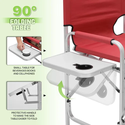 Vista 6 de Magshion Silla alta de director para personas mayores y maquilladores, altura del asiento de 31 pulgadas, capacidad de 250 libras, silla plegable