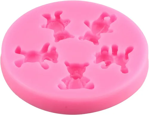 Vista 6 de Molde de silicona para osos de peluche, molde de fondant para decoración de tartas, decoración de cupcakes, pasta de goma de caramelo de chocolate