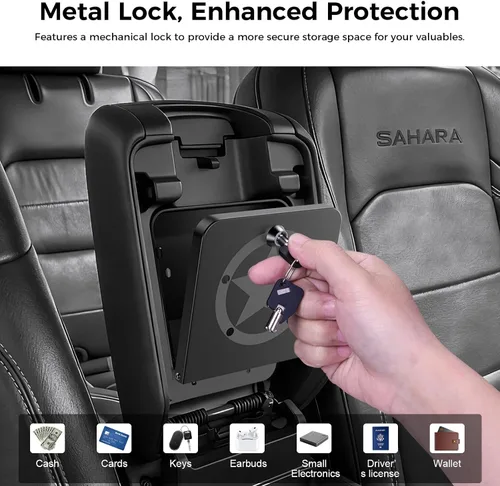 Vista 4 de DIAMOOKY - Consola central de metal organizador oculto para Jeep Wrangler y Gladiator