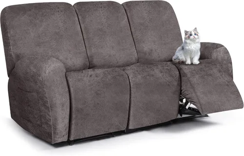 Vista 42 de ANARACHON Fundas para sillas reclinables con aspecto de cuero, funda elástica de 4 piezas, funda suave para silla reclinable, protector de muebles