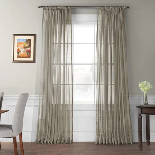 Vista 10 de Half Price Drapes SHCH-VOL5-SLDW-84, cortina de gasa y poliéster transparente, ancho doble