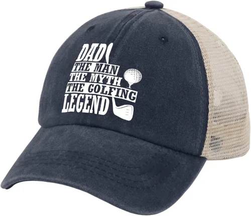 Vista 2 de Cap Dad The Man The Myths The Golfing Baseball Cap, Graphic Dad Hats for Men