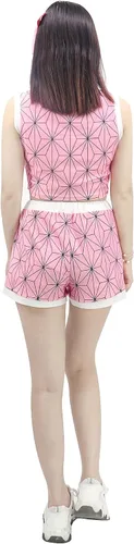 Vista 4 de DAZCOS Pijama deportiva de anime para mujer para Tanjirou Zenitsu Shinobu Mitsuri