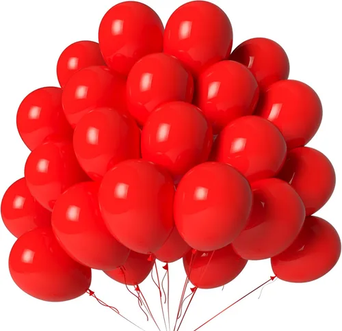 Vista 15 de Globos rojos y negros, paquete de 100 unidades, 12 pulgadas A1-rojo negro