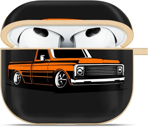Vista 3 de Funda compatible con AirPods 3 de 3ª generación chapada en oro con llavero protector duro Gen 3 diseñada para Apple AirPod de 3ª generación 2021