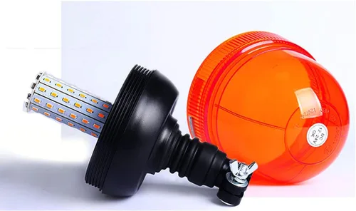 Vista 3 de Luz de baliza ámbar intermitente giratoria de 60 LED, lámpara estroboscópica de montaje flexible, luz de advertencia de emergencia para tractor