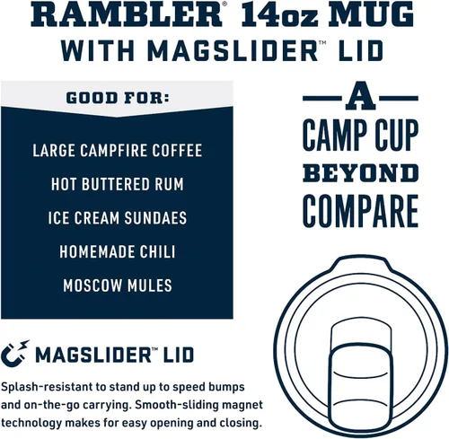 Vista 2 de YETI Rambler - Taza apilable de 14 onzas, aislada al vacío, de acero inoxidable con tapa MagSlider Stackable Violeta ultramar