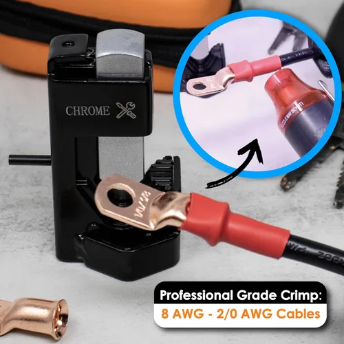 Vista 7 de Crimpadora de cables de batería - Herramienta de prensado de martillo con bolsa de almacenamiento