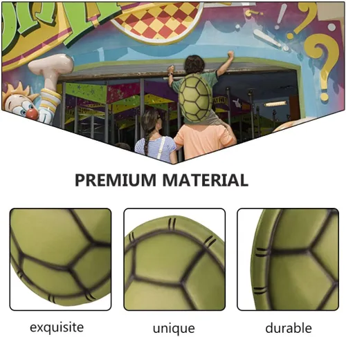 Vista 3 de Kisangel 2 piezas de Halloween Tortuga Shell Props EVA Turtle Shell Mochila Cosplay Disfraces para espectáculos de baile