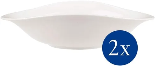 Vista 6 de Villeroy & Boch Dune VAPIANO - Cuenco para pasta, 2 piezas, porcelana premium, color blanco
