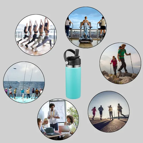 Vista 5 de Tapa de popote compatible con Hydro Flask de boca ancha de 12, 16, 18, 32, 40 onzas, tapas con popote para accesorios de botellas de agua, tapa