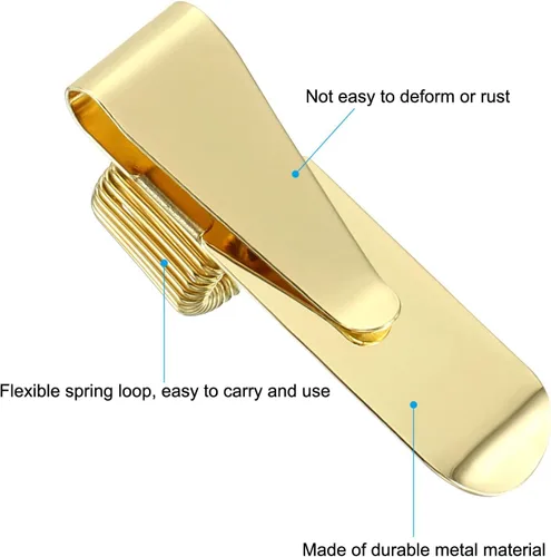 Vista 4 de PATIKIL Clips para bolígrafos, 3 unidades, de metal, vertical, portátil, de un solo resorte, organizador de lápices para oficina, negocios, Dorado