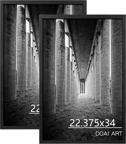Vista 32 de DOAI ART Marco de fotos de 5x7 pulgadas, marco negro de 5x7 pulgadas para exhibición horizontal o vertical con montaje en pared y sobremesa Marco