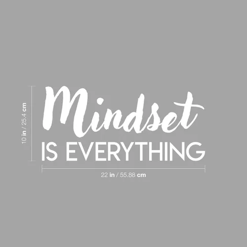 Vista 3 de Calcomanía de vinilo para pared, Mindset is Everything, 10 x 22 pulgadas, moderna calcomanía inspiradora con cita para el hogar, dormitorio