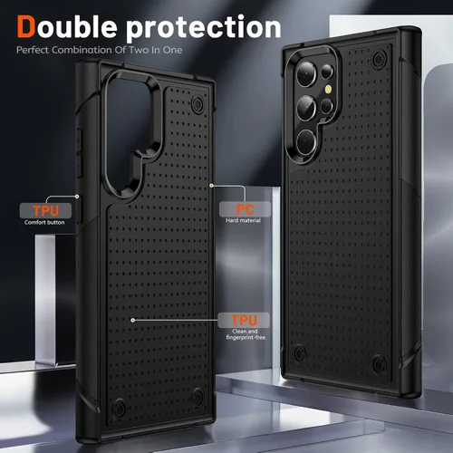 Vista 5 de Funda diseñada para Samsung Galaxy S22 Ultra, regalo de grado militar, resistente a caídas, resistente a prueba de golpes, para Galaxy S22 Ultra