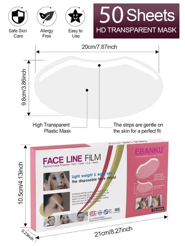 Vista 2 de EBANKU 50 viseras de ducha de microblading, protector de pestañas y cejas, protector de gafas de ducha, protector de cejas, cubierta facial