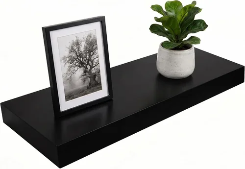 Vista 25 de joelsantiques Estantes flotantes de madera de 24 pulgadas para pared, 24 x Beige