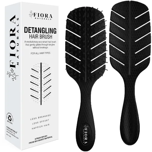 Vista 9 de Cepillo Desenredante de Fiora Naturals - Cepillo desenredante 100% ecológico con cerdas ultrasuaves - Se desliza a través de los enredos
