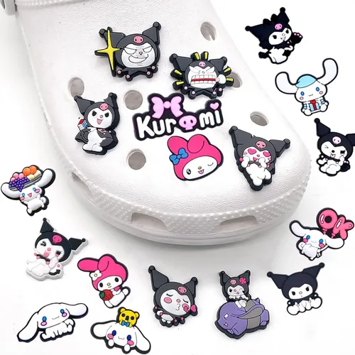 Vista 3 de 24 dijes para zapatos de dibujos animados para mujer, lindos dijes de decoración de zapatos kawaii para sandalias de zueco, accesorios para niñas