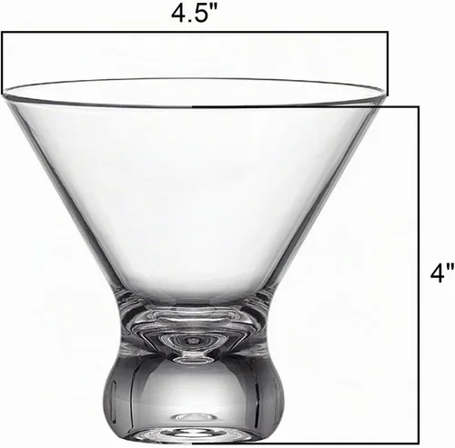 Vista 5 de Amazing Abby - Olivia - Juego de 6 vasos de Martini de plástico sin tallo de 10 onzas, vasos de cóctel reutilizables, sin BPA, irrompibles, aptos