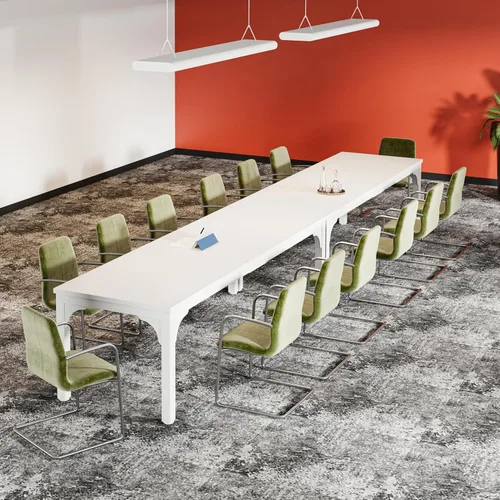Vista 14 de Mesa de conferencias de 6.56 pies, mesa de seminario rectangular grande súper resistente para 8 personas, mesas largas de negocios, 1 unidad